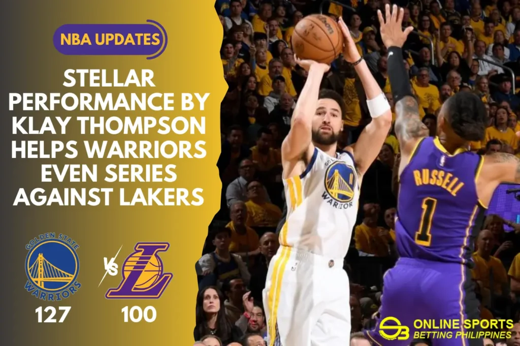 Stellar Performance by Klay Thompson Helps Warriors Even Series Against Lakers