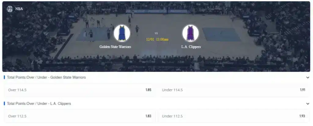 NBA Over/Under Betting Example